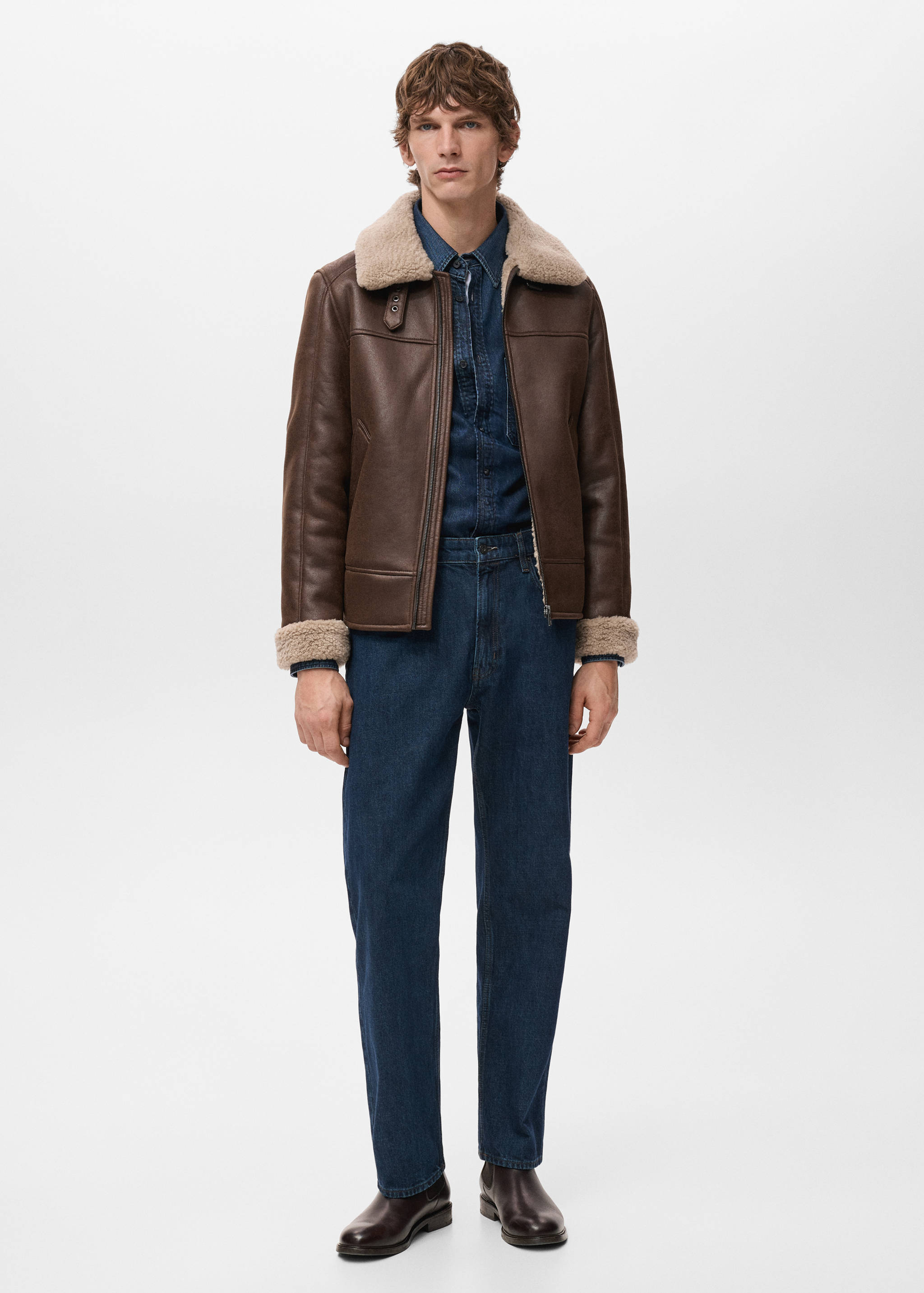 双面羊皮夹克 - null