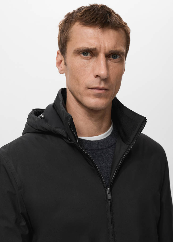 Quilted water repellent jacket - Men | MANGO Romania