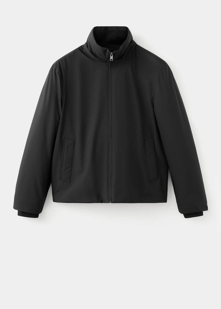 Quilted water repellent jacket — Black