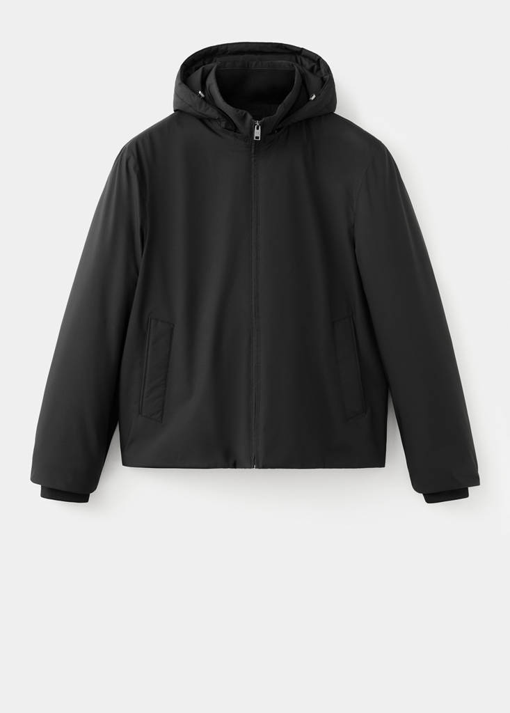Quilted water repellent jacket — Black
