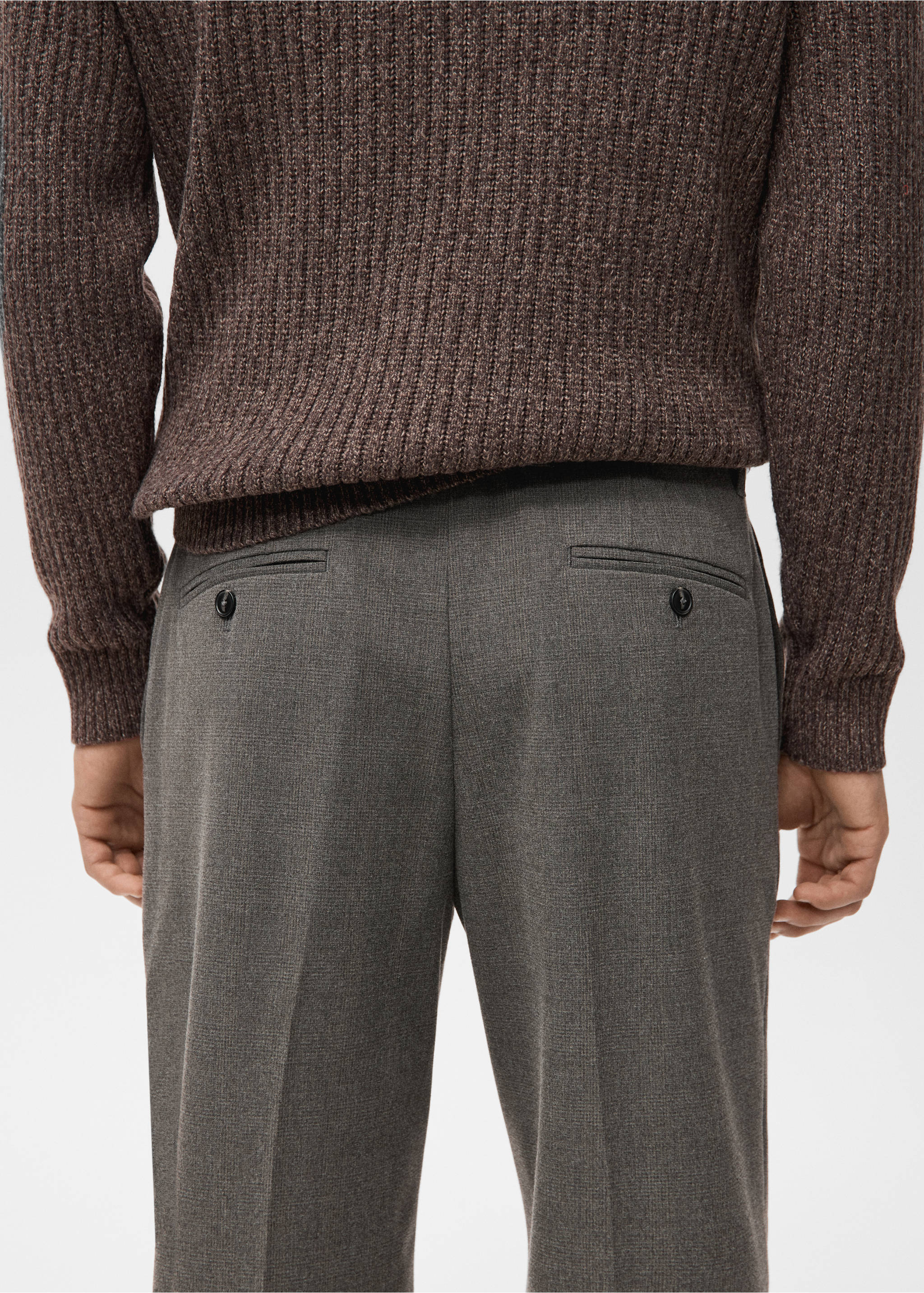Fluid regular-fit trousers - Details of the article 6, Medium Brown. Ref: 27021189-00.