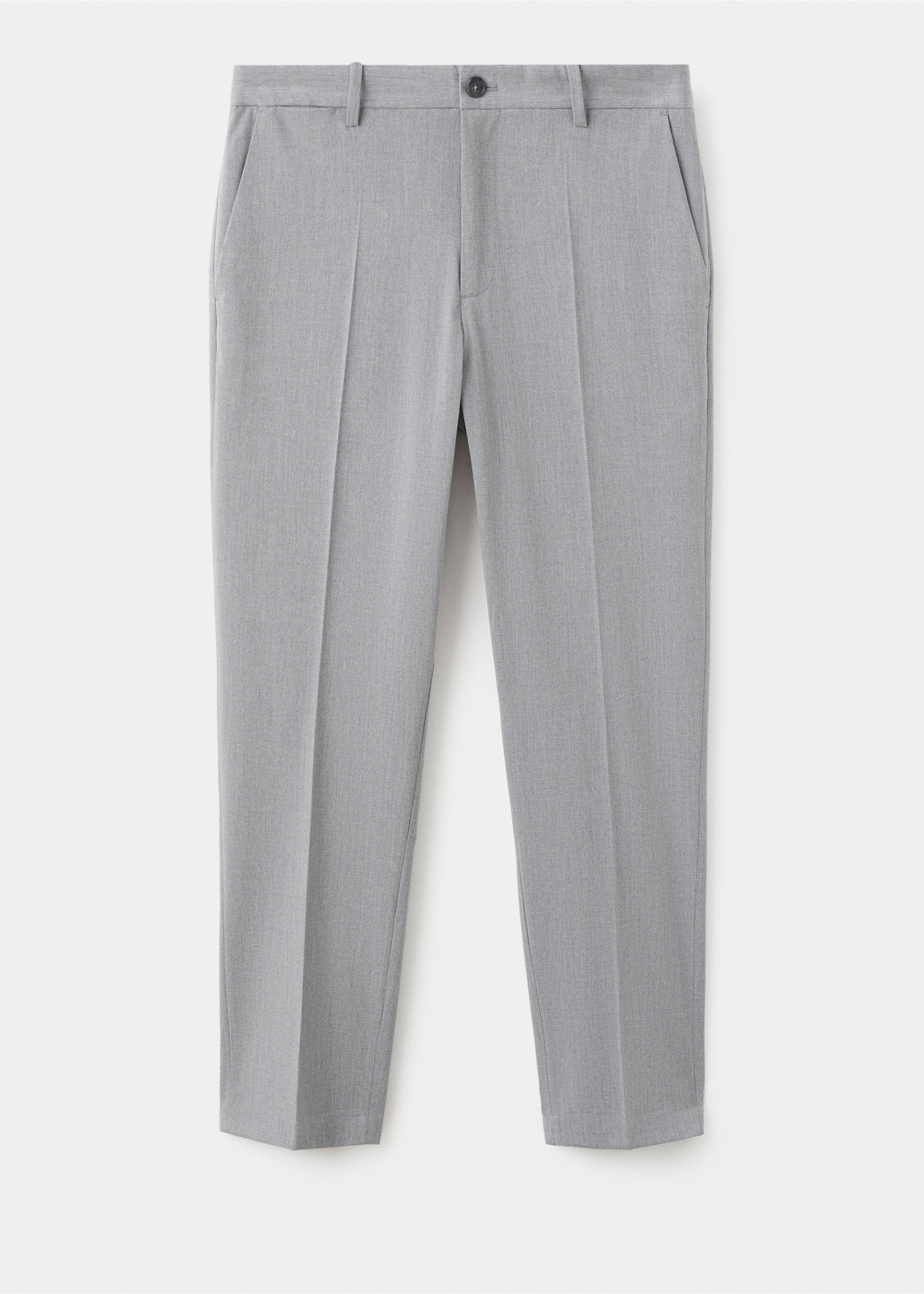 Bologna cropped slim-fit trousers - Article without model, Light Heather Grey. Ref: 27021190-00.