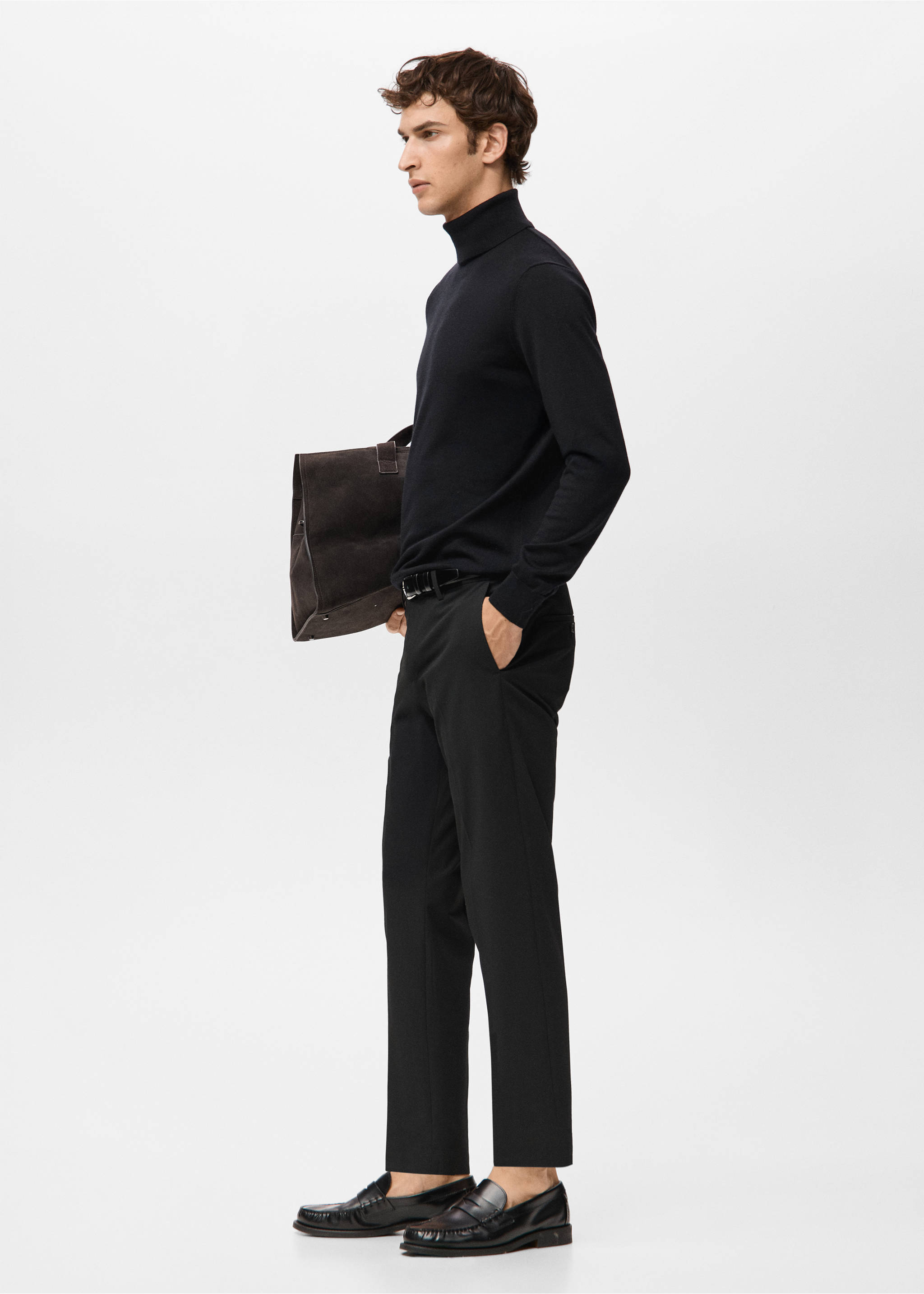 Bologna cropped slim-fit trousers - Details of the article 2, Black. Ref: 27021190-00.