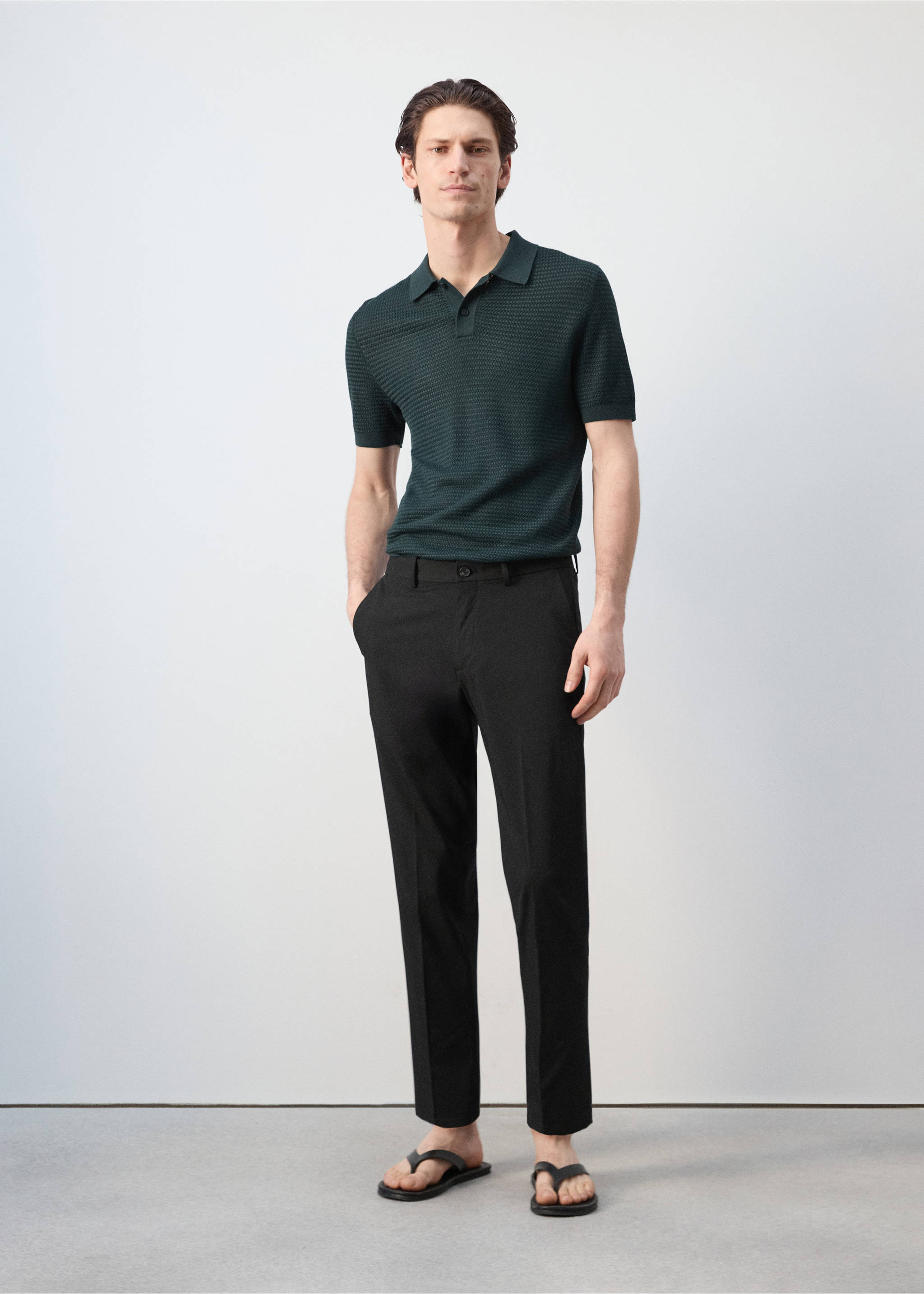 Bologna cropped slim-fit trousers - General plane, Black. Ref: 27021190-01.