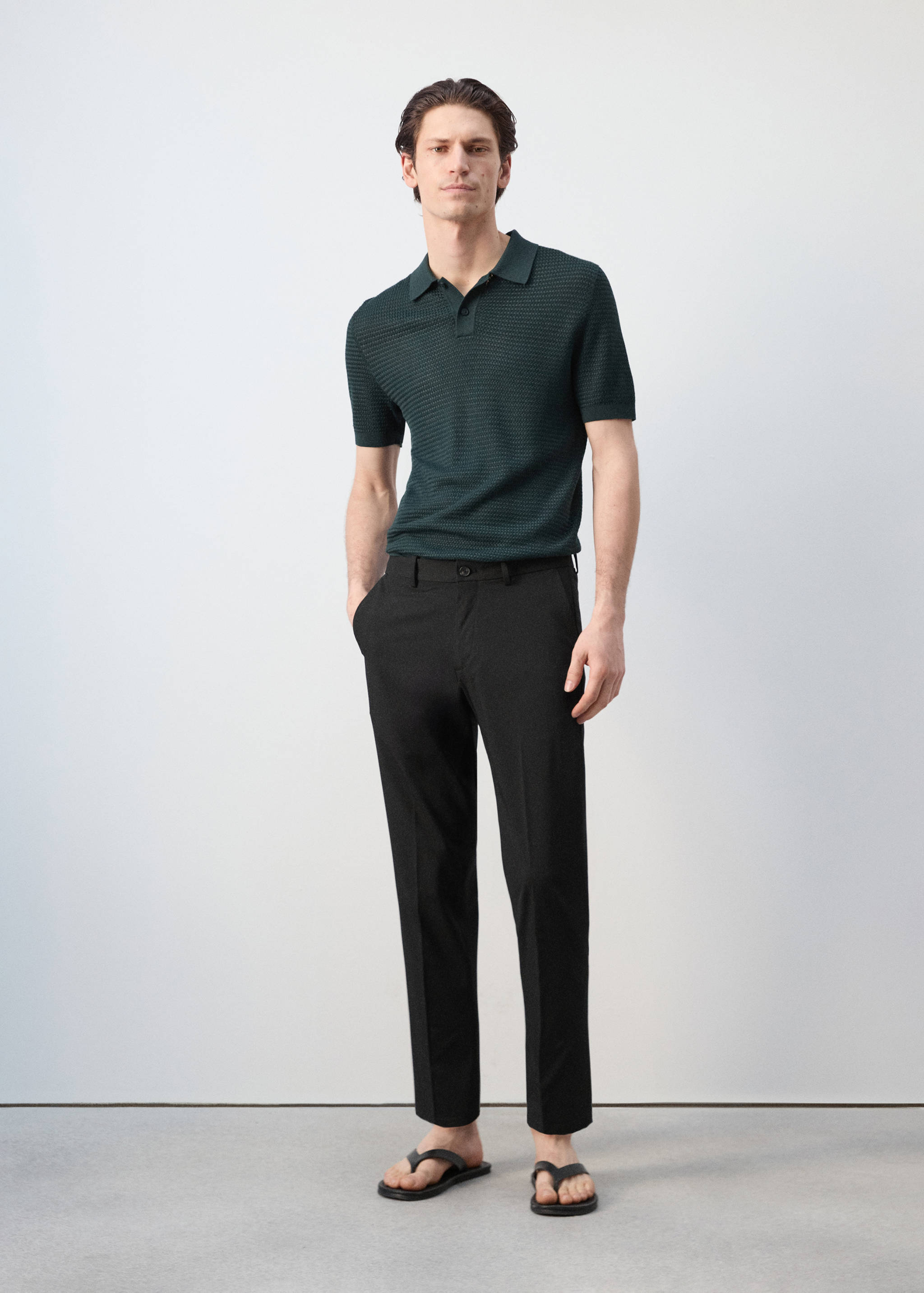 Bologna cropped slim-fit trousers - General plane