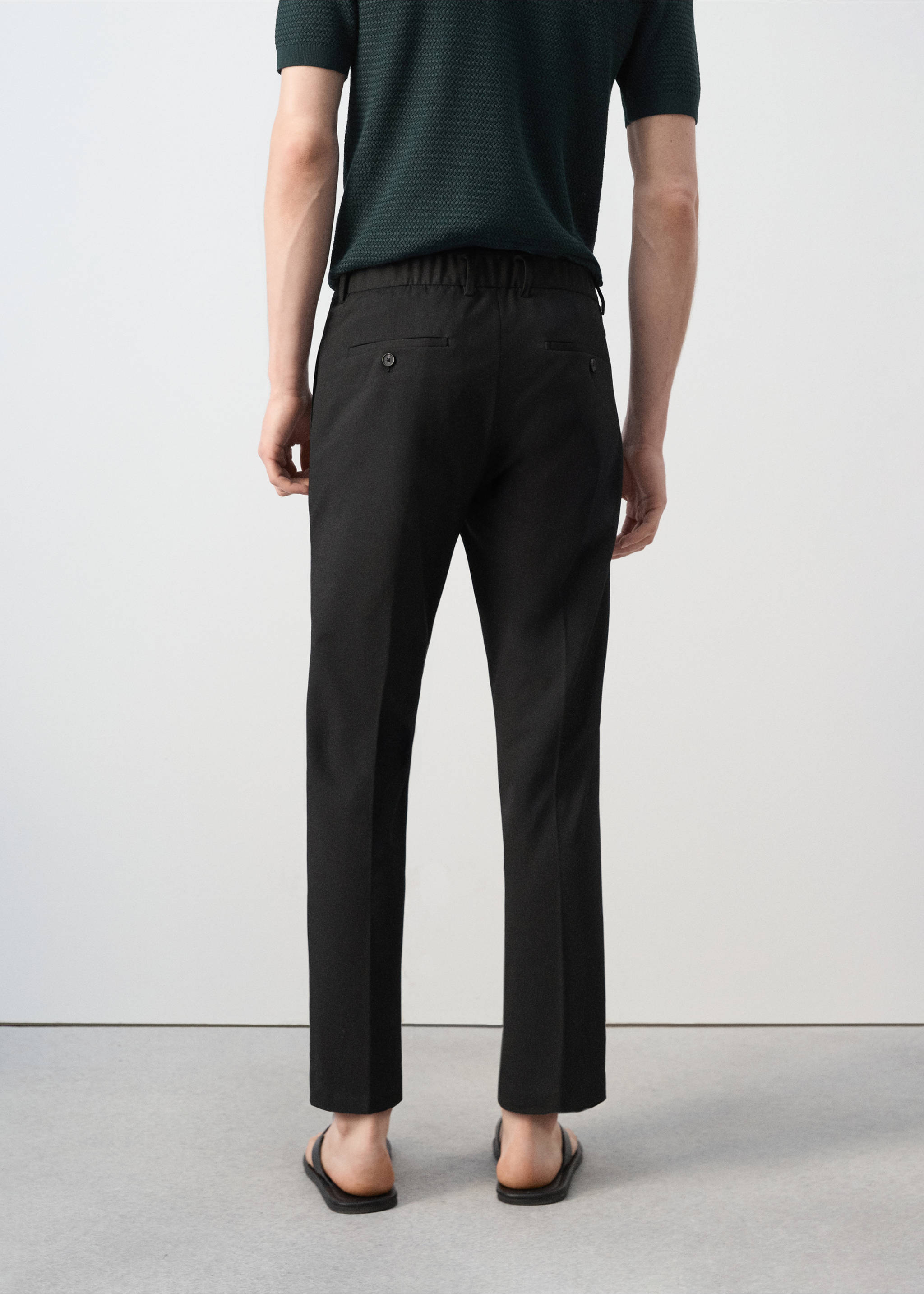 Bologna cropped slim-fit trousers - Reverse of the article, Black. Ref: 27021190-01.