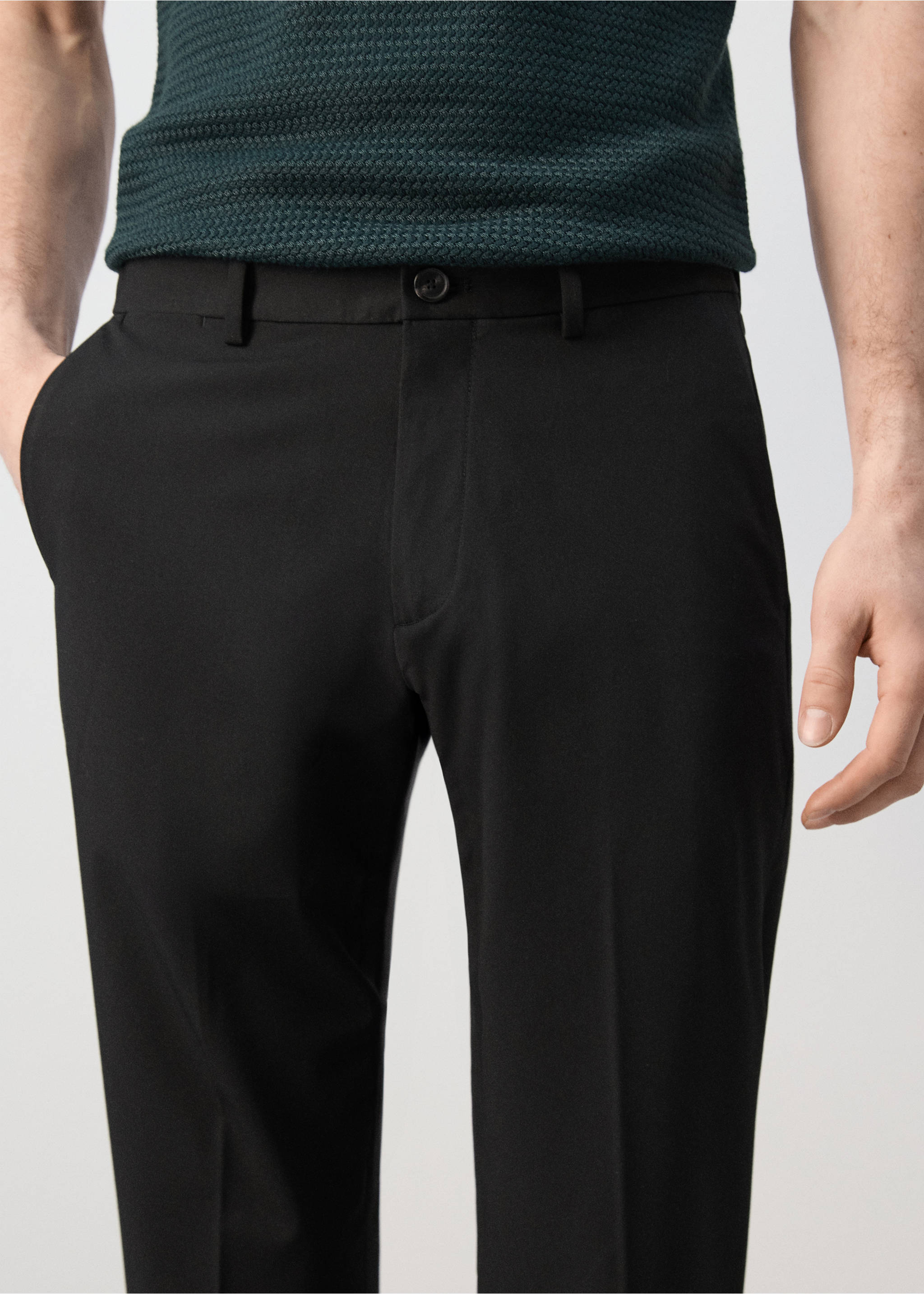 Bologna cropped slim-fit trousers - Details of the article 1, Black. Ref: 27021190-01.