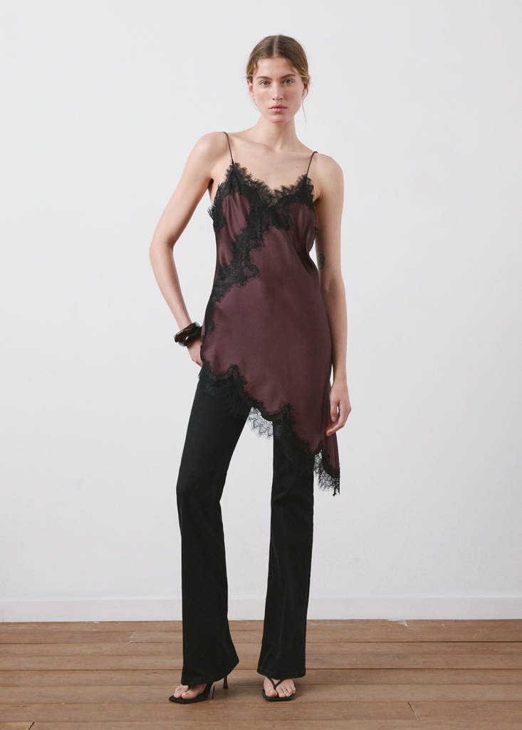 Violet flared high-rise jeans — Black denim