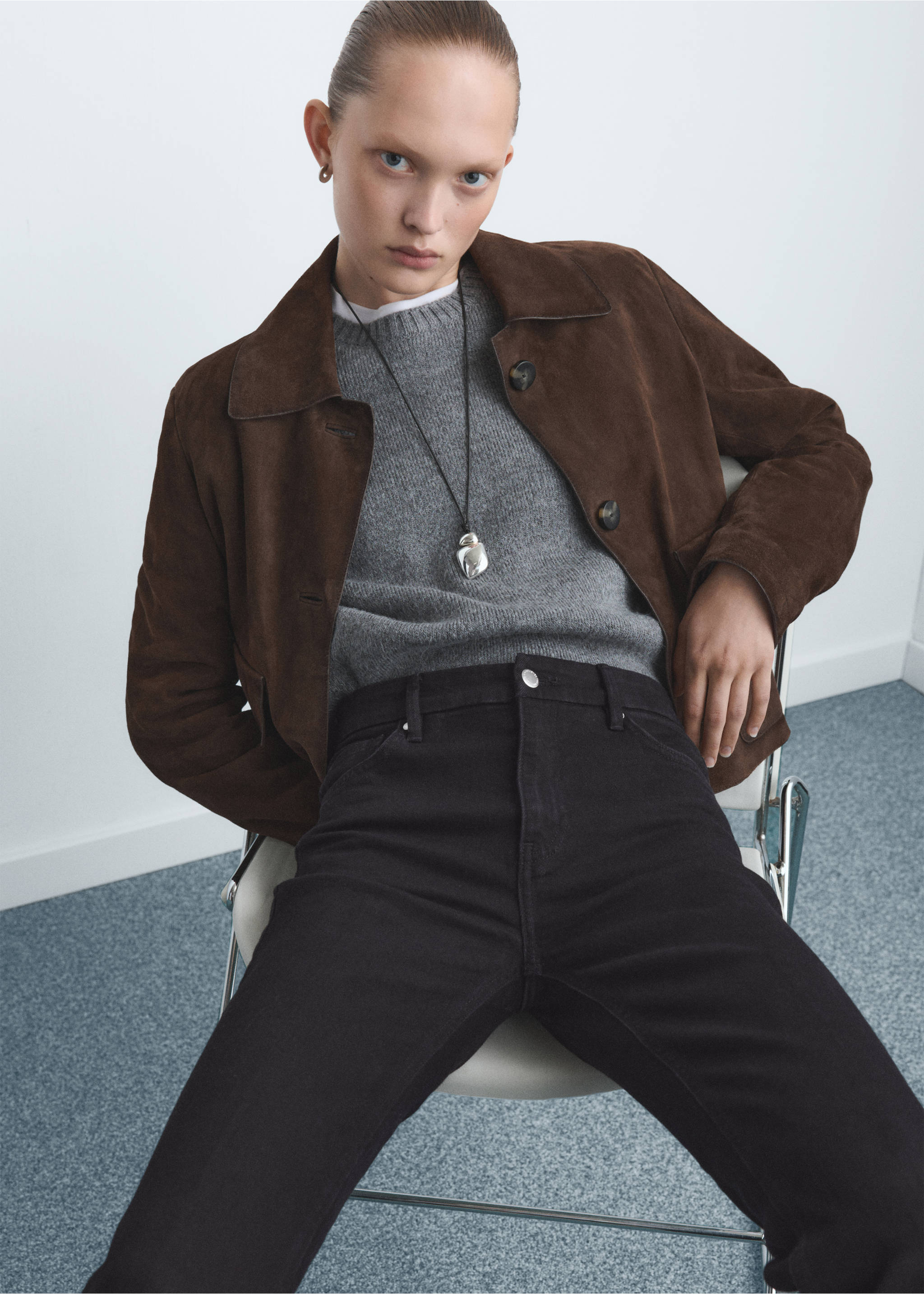 Джинсы Violetа с высокой посадкой, расклешенные от колена - Деталь изделия 2, Черный деним. Ref: 27021192-00.