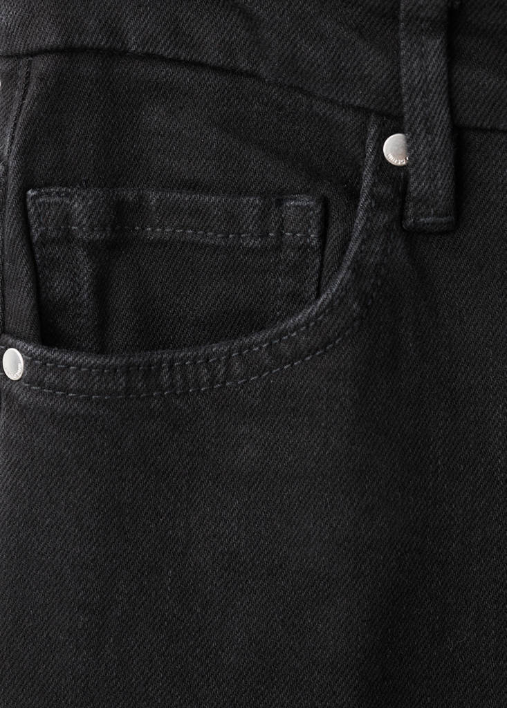 Violet flared high-rise jeans — Black denim