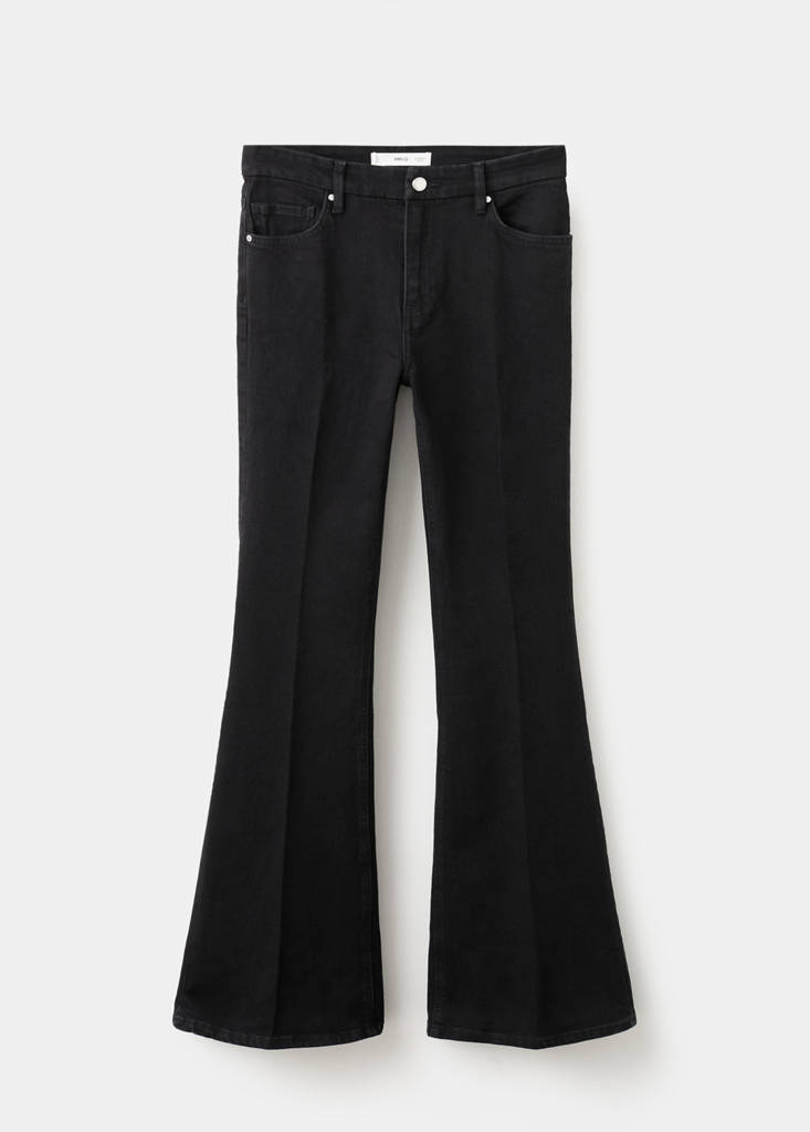 Violet flared high-rise jeans — Black denim