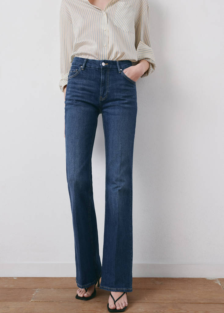 Violet flared high-rise jeans — Dark Blue