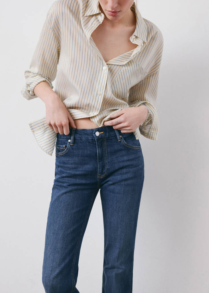 Violet flared high-rise jeans — Dark Blue