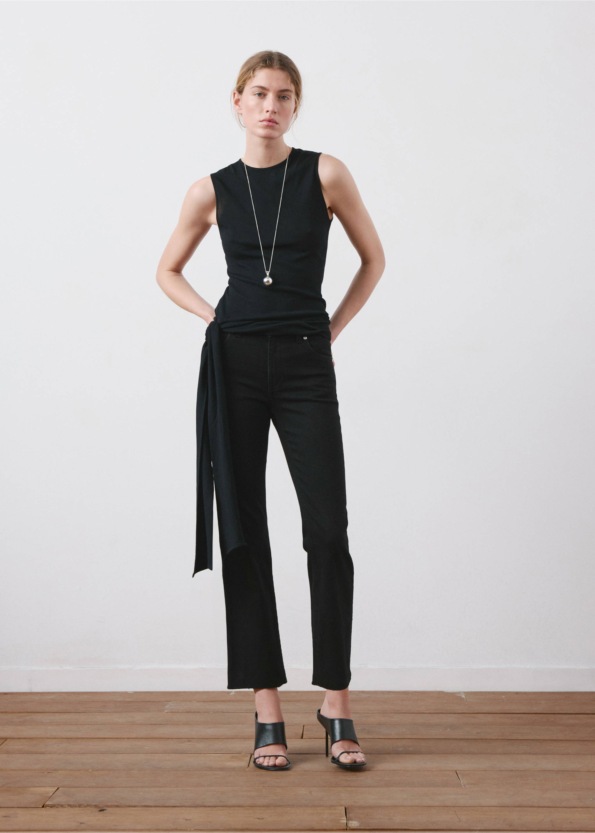 Sienna flared cropped jeans - General plane, Black denim. Ref: 27021194-00.