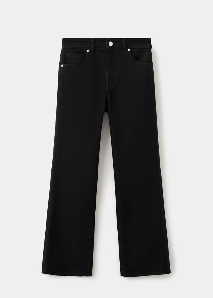 Sienna flared cropped jeans — Black denim