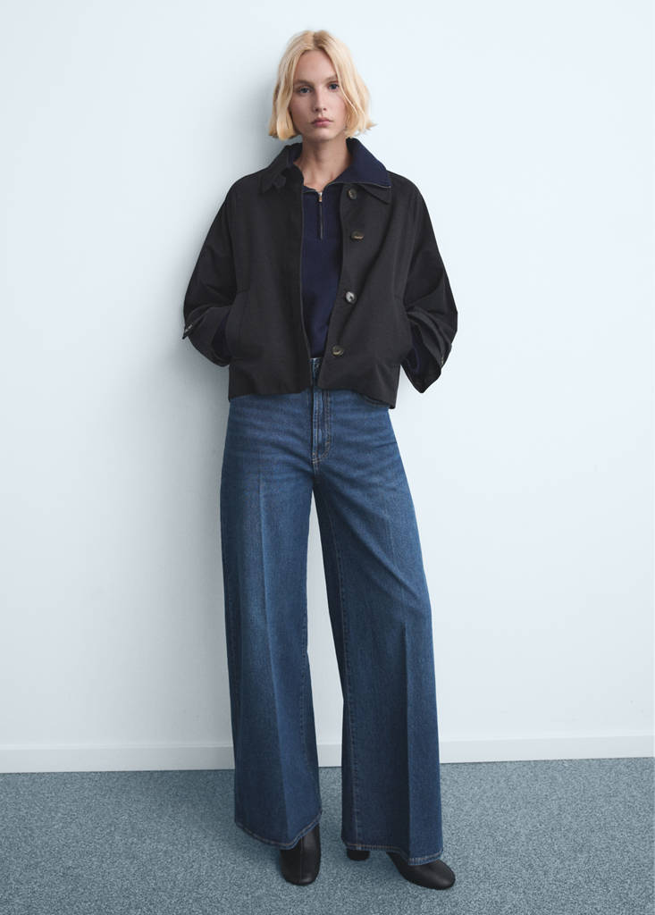 High-waisted wideleg jeans — Dark Blue