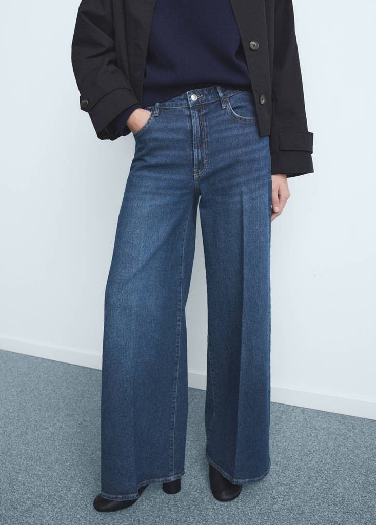 High-waisted wideleg jeans — Dark Blue