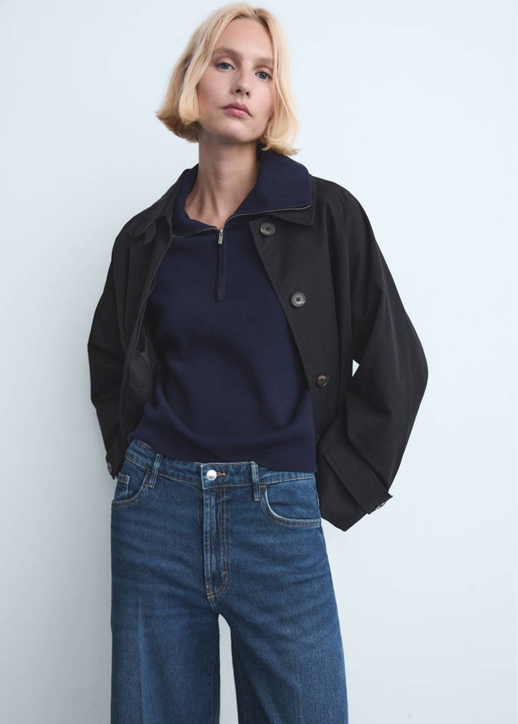 High-waisted wideleg jeans — Dark Blue