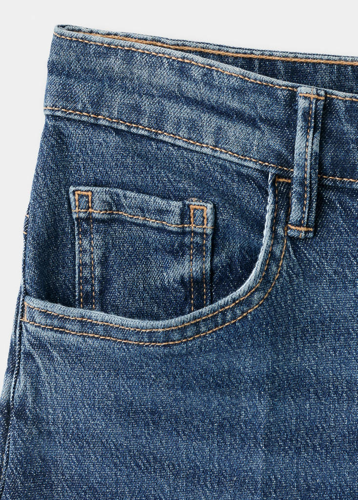 High-waisted wideleg jeans — Dark Blue