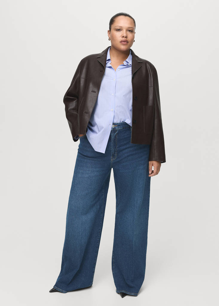High-waisted wideleg jeans — Dark Blue