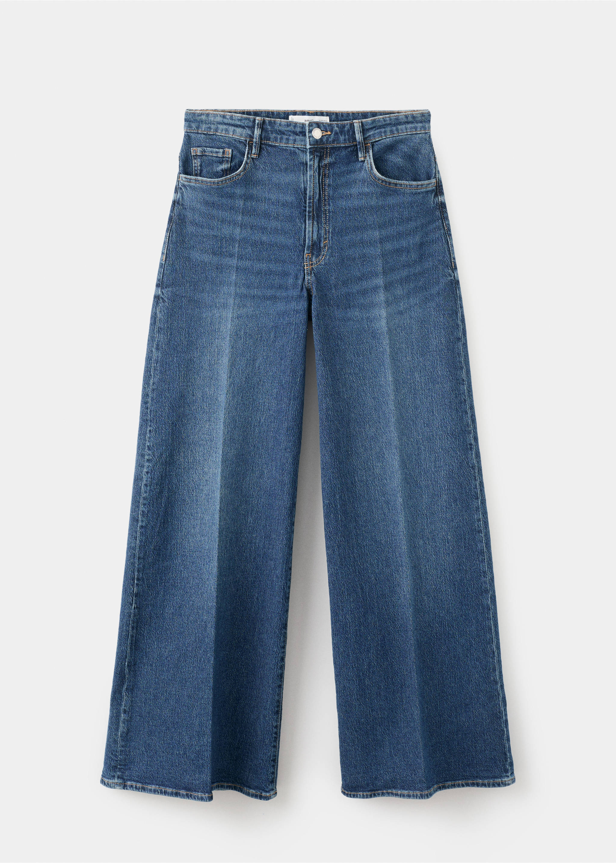 High-waisted wideleg jeans - Article without model, Dark Blue. Ref: 27021195-00.