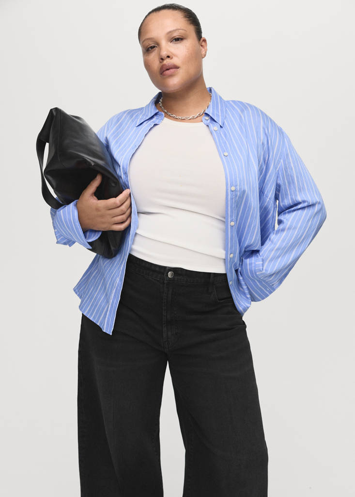 High-waisted wideleg jeans — Black denim