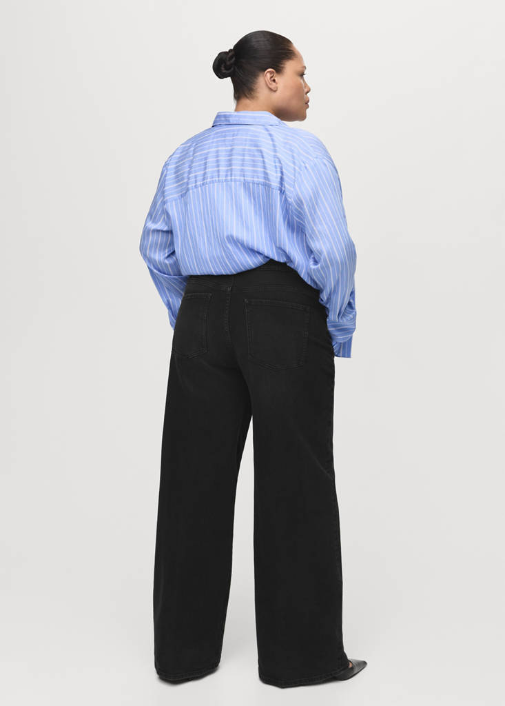High-waisted wideleg jeans — Black denim
