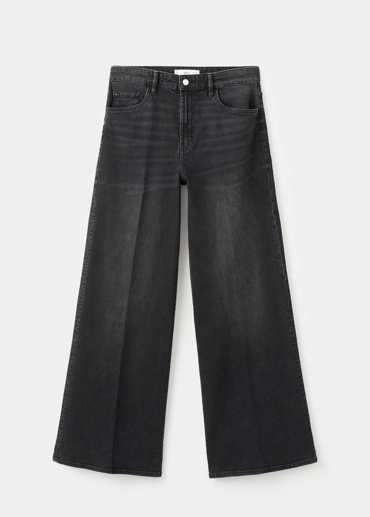 High-waisted wideleg jeans — Black denim