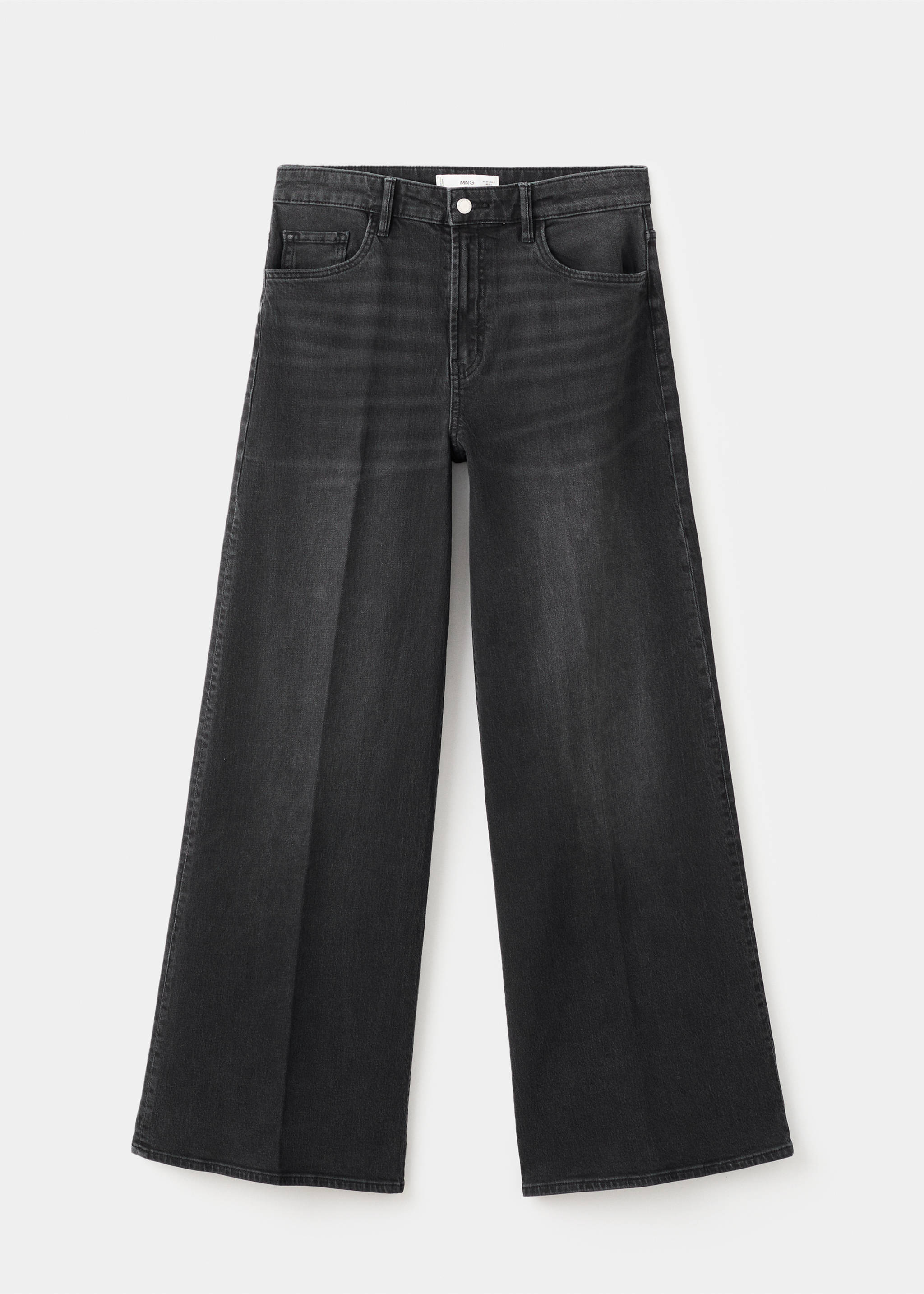 High-waisted wideleg jeans - Article without model, Black denim. Ref: 27021196-00.