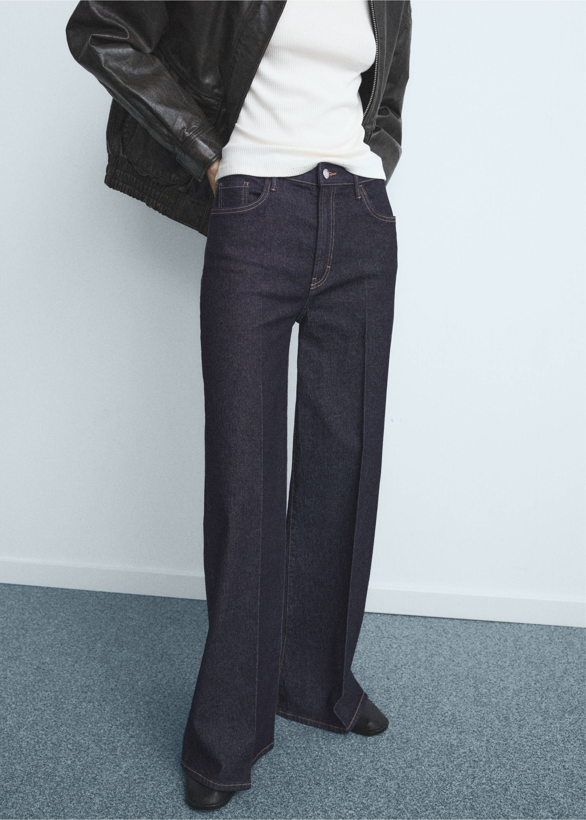 High-waisted wideleg jeans - Medium plane, Open Blue. Ref: 27021197-00.