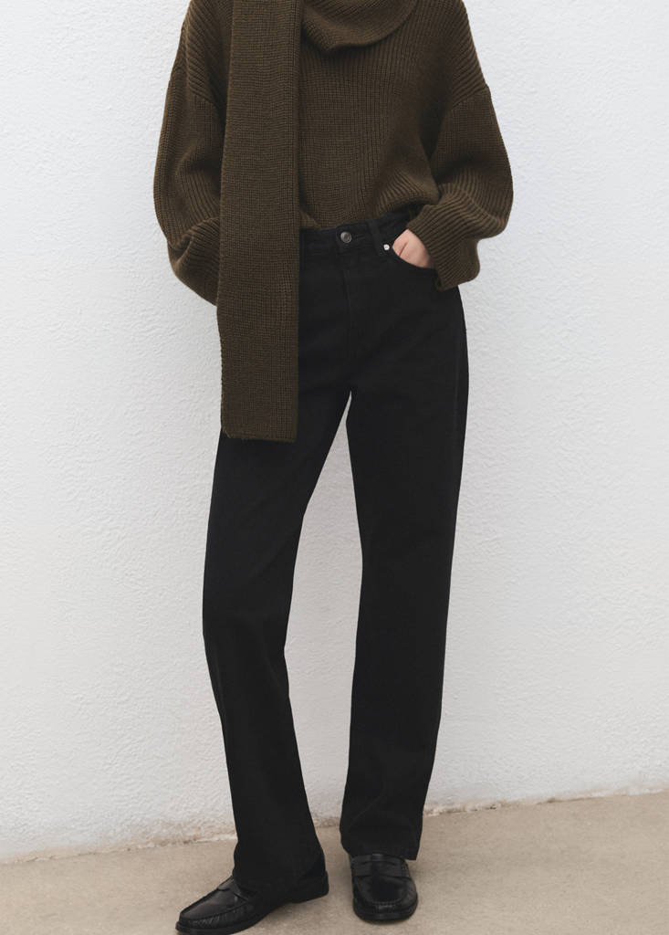 Matilda high-rise straight jeans — Black denim