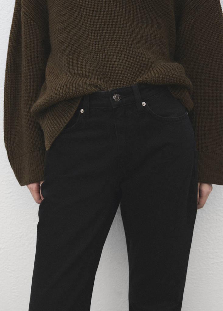 Matilda high-rise straight jeans — Black denim
