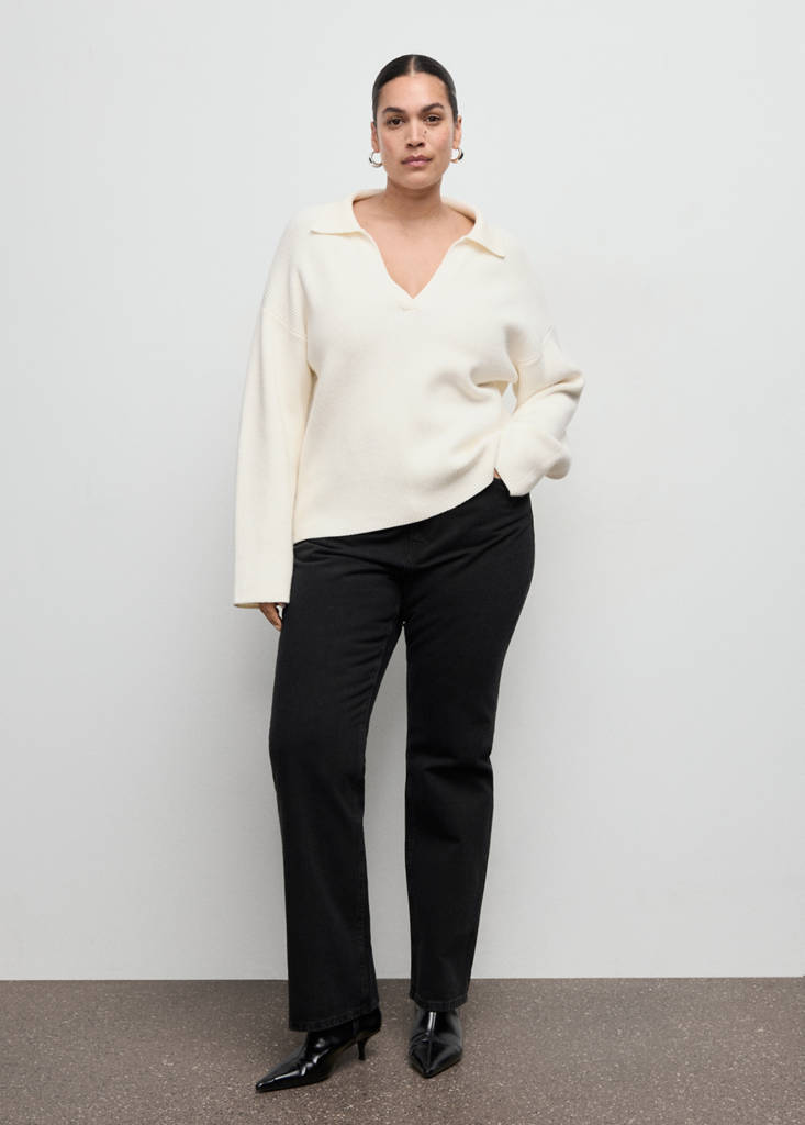 Matilda high-rise straight jeans — Black denim