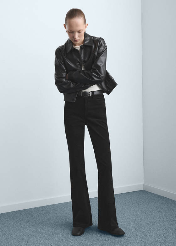 Kadife flare jean pantolon