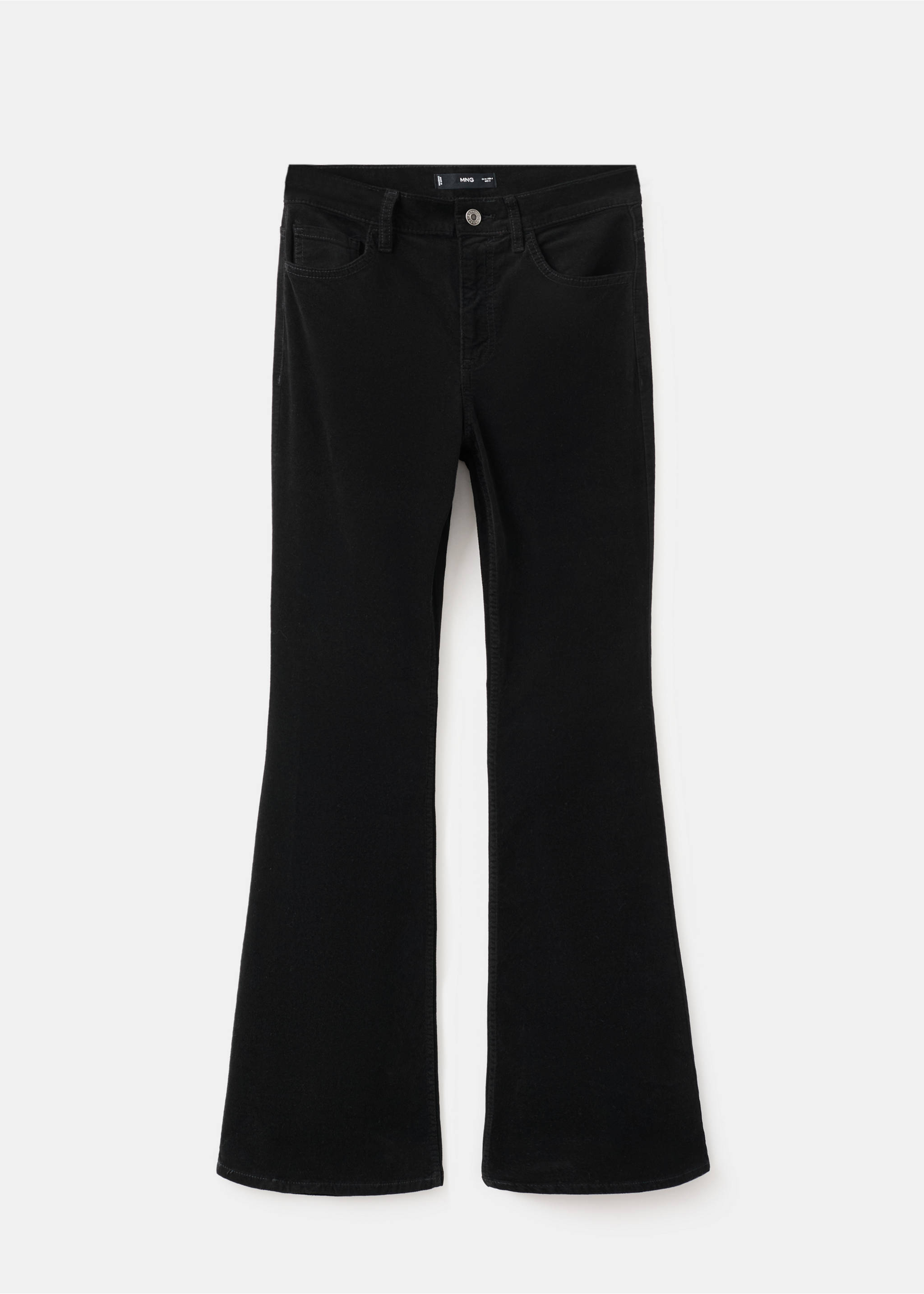Velvet flared jeans - Article without model, Black. Ref: 27021199-00.