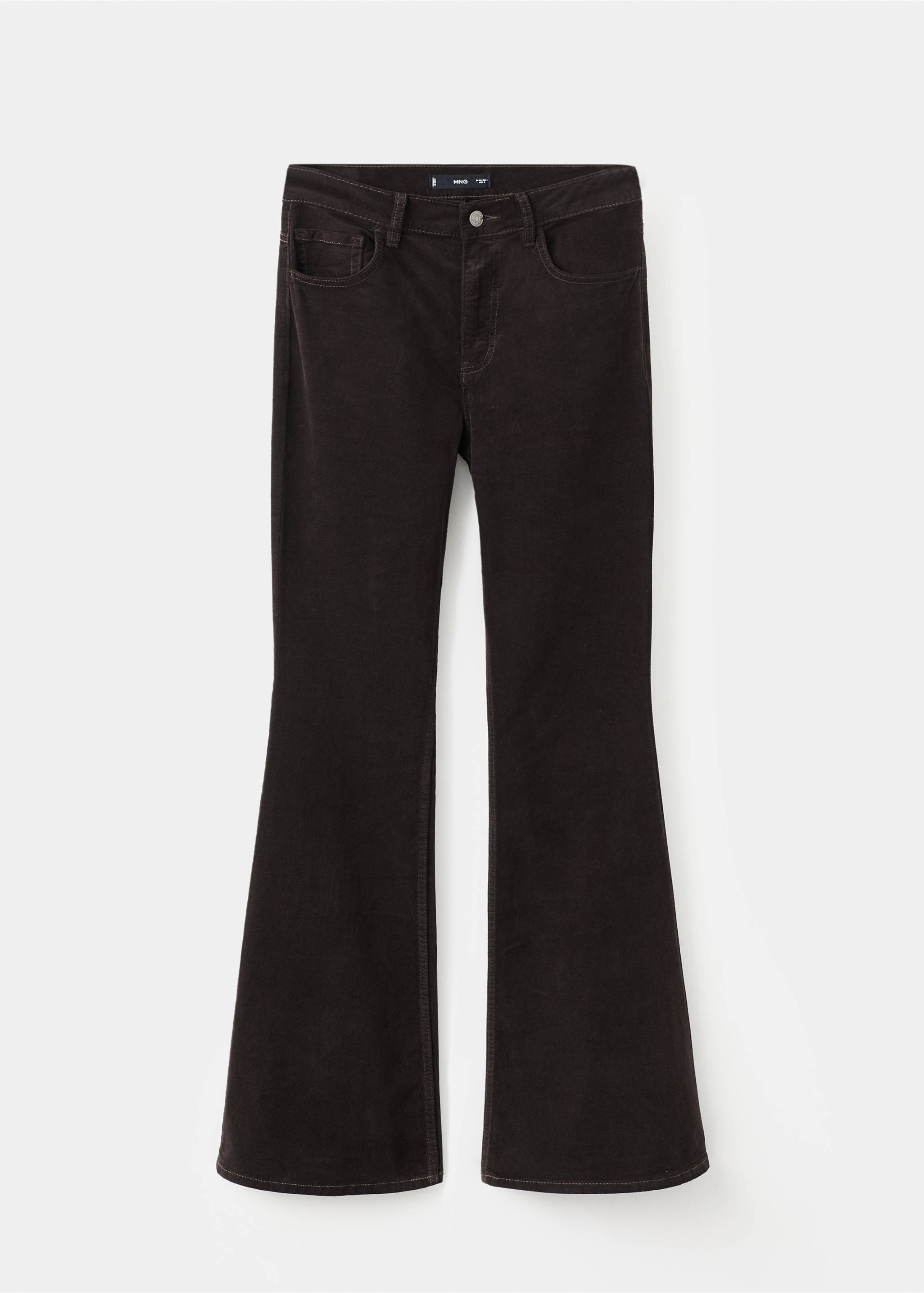 Velvet flared jeans - Article without model, Chocolate. Ref: 27021200-00.