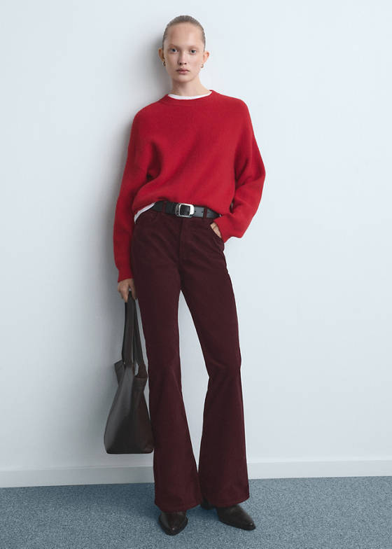 Kadife flare jean pantolon