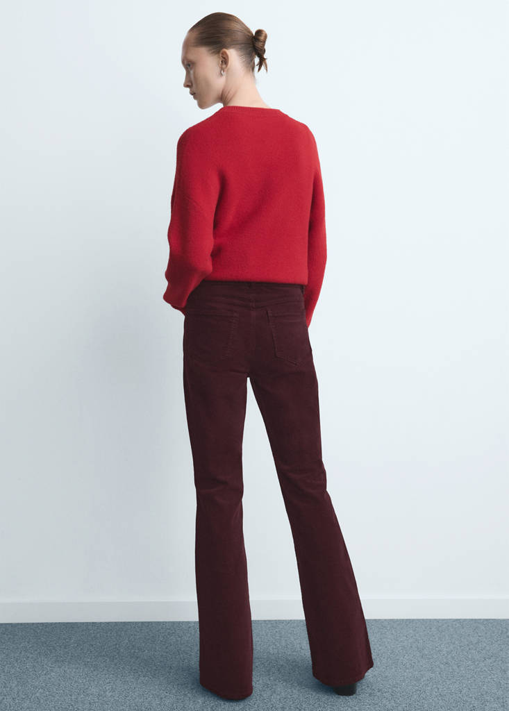 Velvet flared jeans — Wine