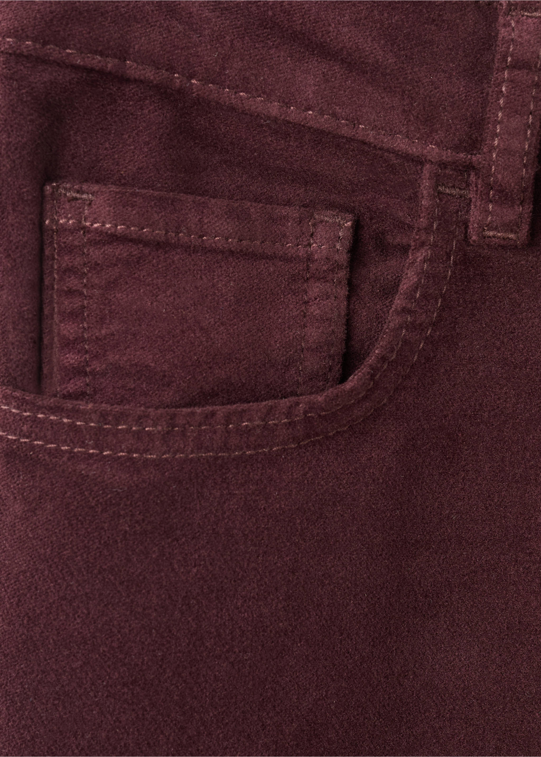 Velvet flared jeans - Details of the article 0, Wine. Ref: 27021201-00.