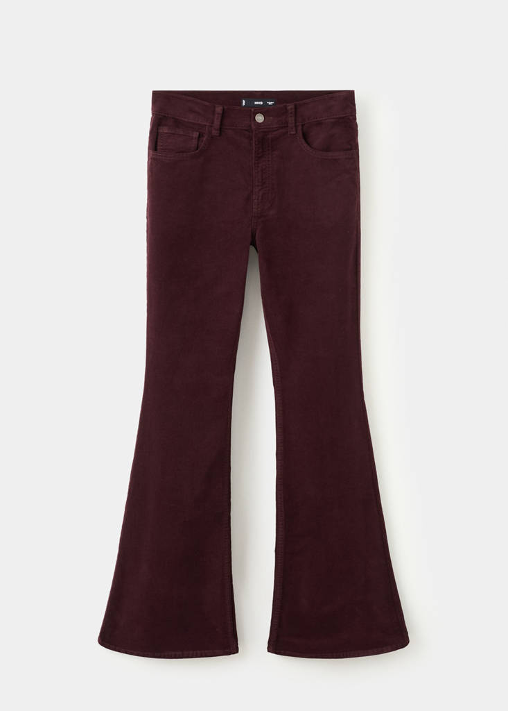 Velvet flared jeans — Wine