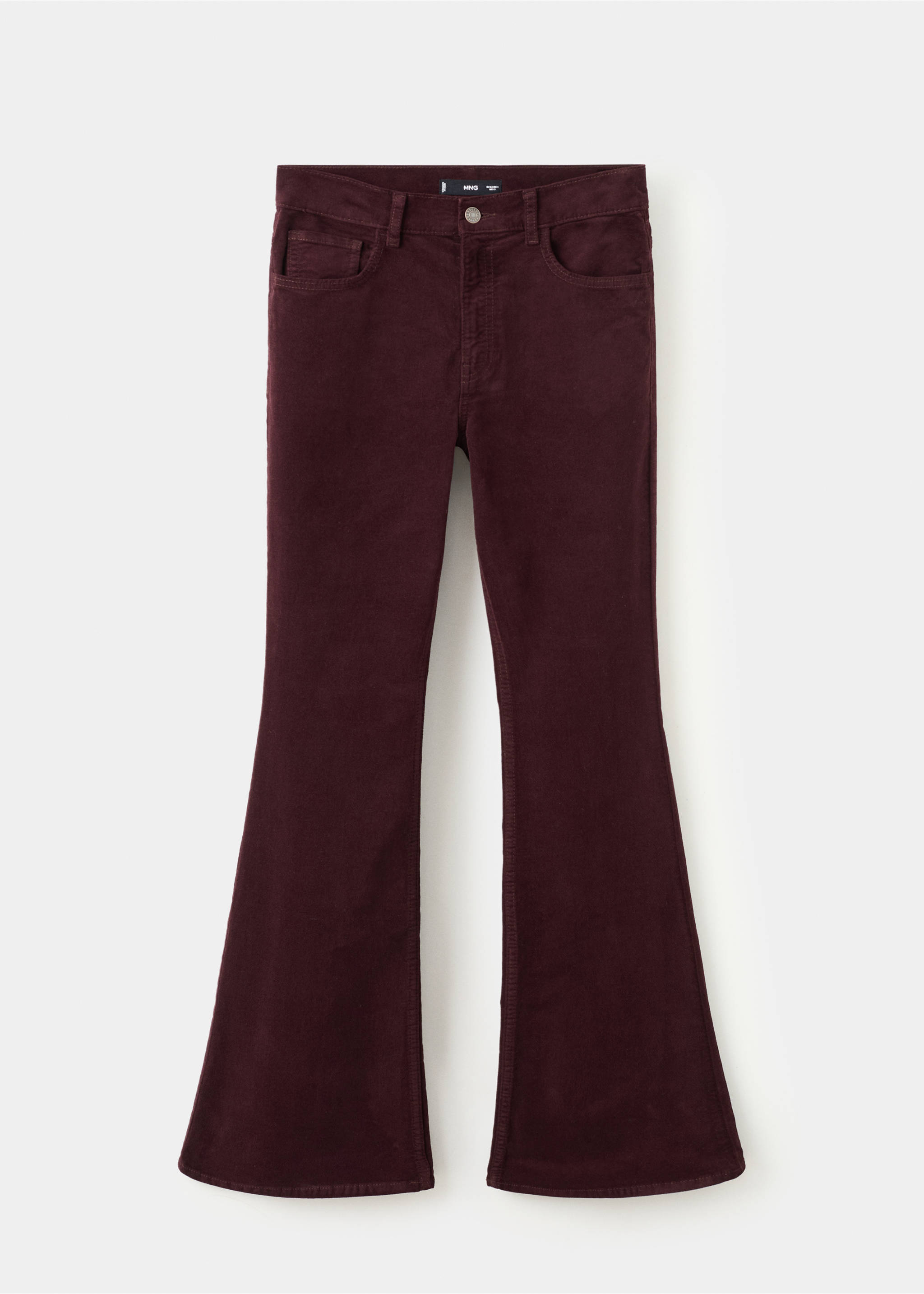 Velvet flared jeans - Article without model, Wine. Ref: 27021201-00.