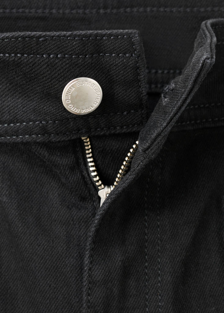Wide leg jeans with pockets — Black denim