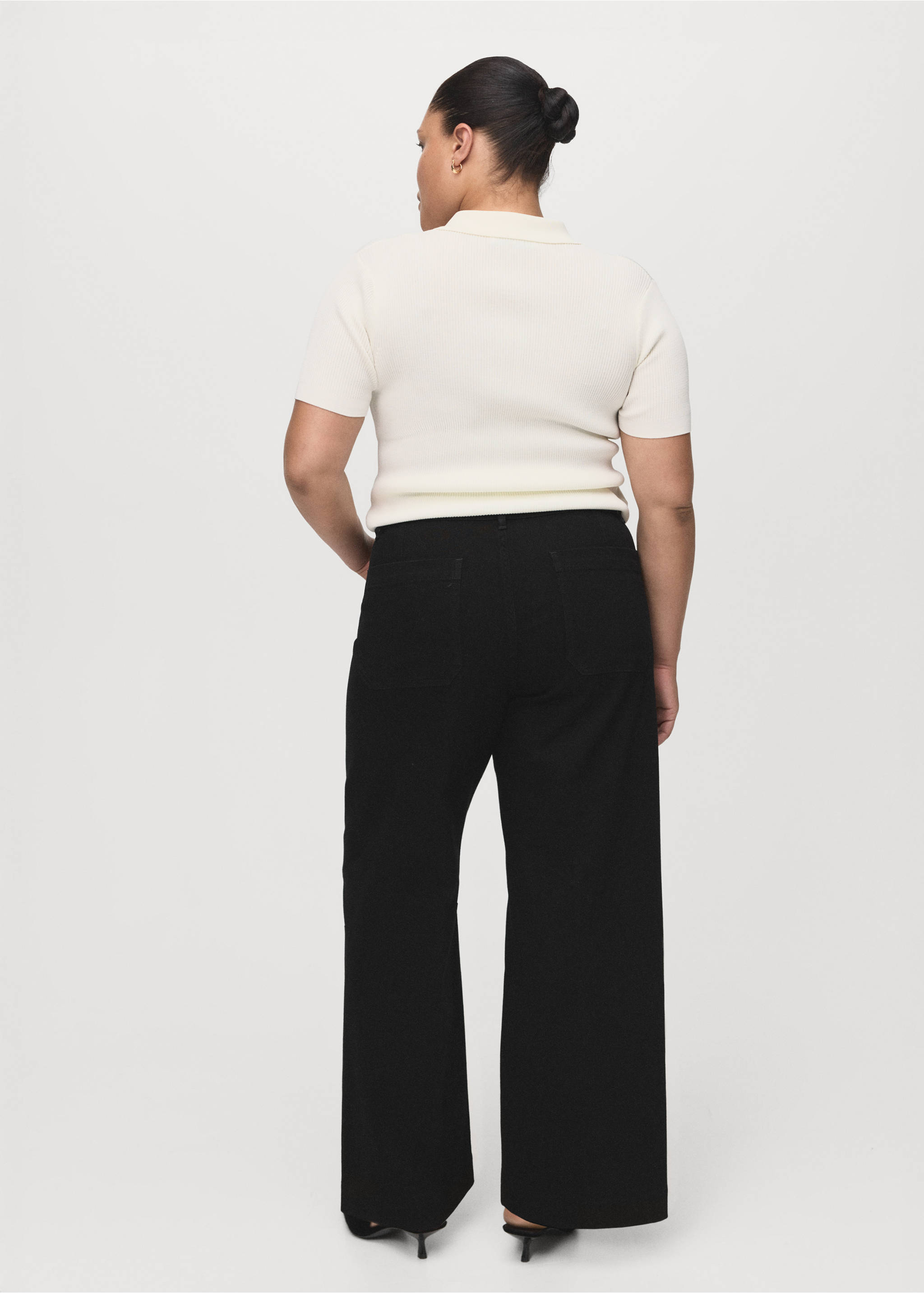 Jeans med vida ben och fickor - Detaljer om artikeln 4, Black denim. Ref: 27021202-00.