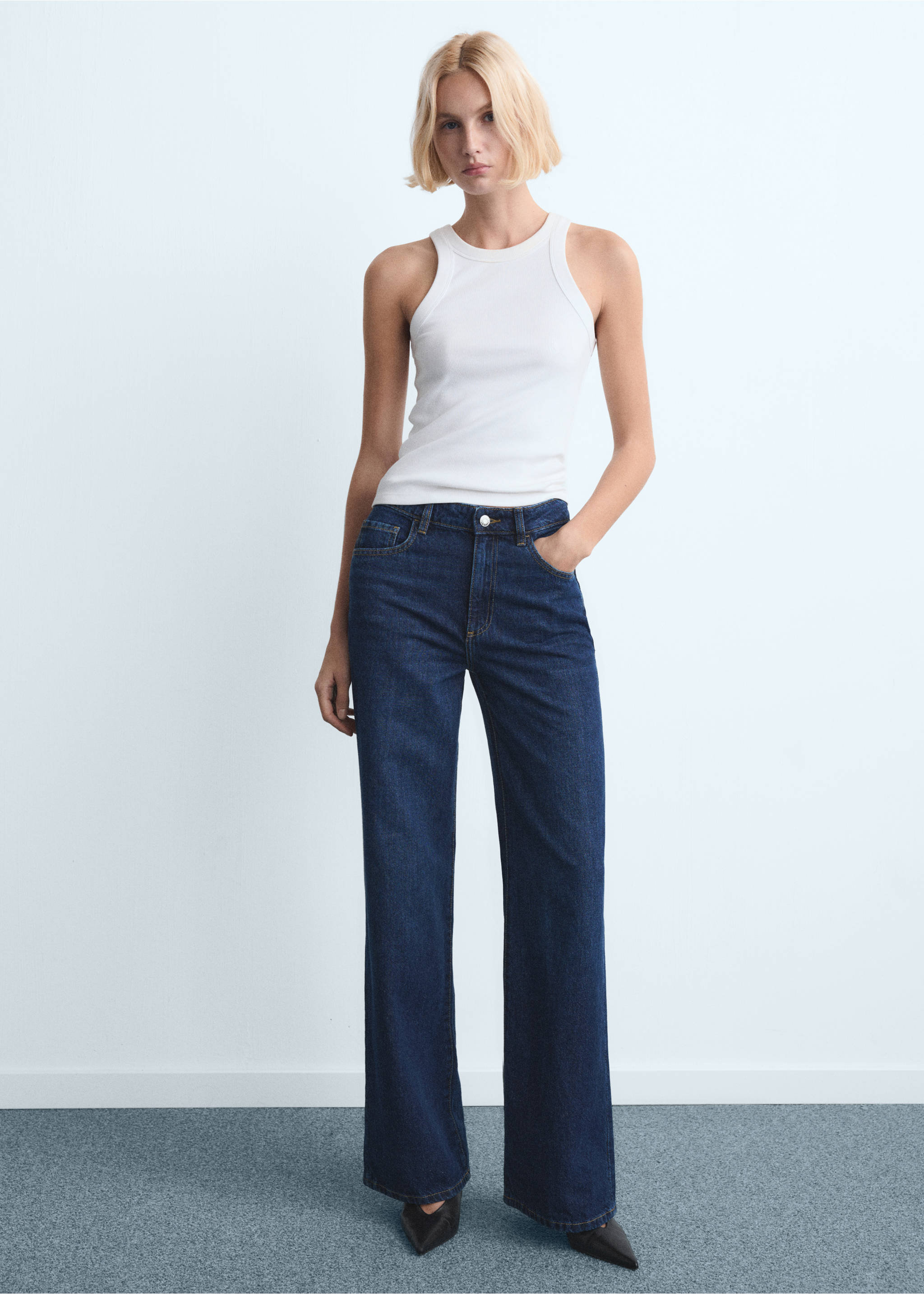 Danila high-waisted wide leg jeans - General plane, Dark Blue. Ref: 27021203-00.