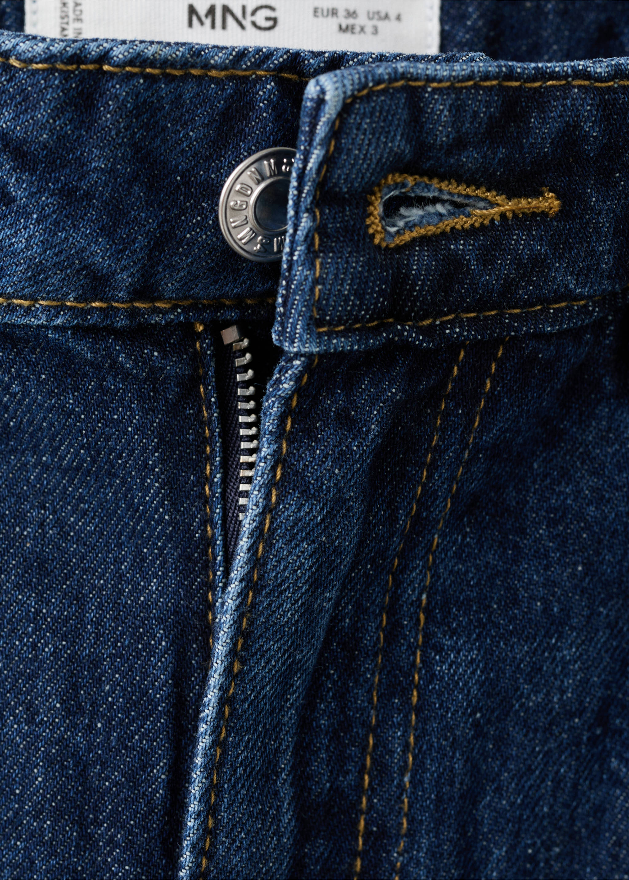 Danila high-waisted wide leg jeans - Details of the article 8, Dark Blue. Ref: 27021203-00.