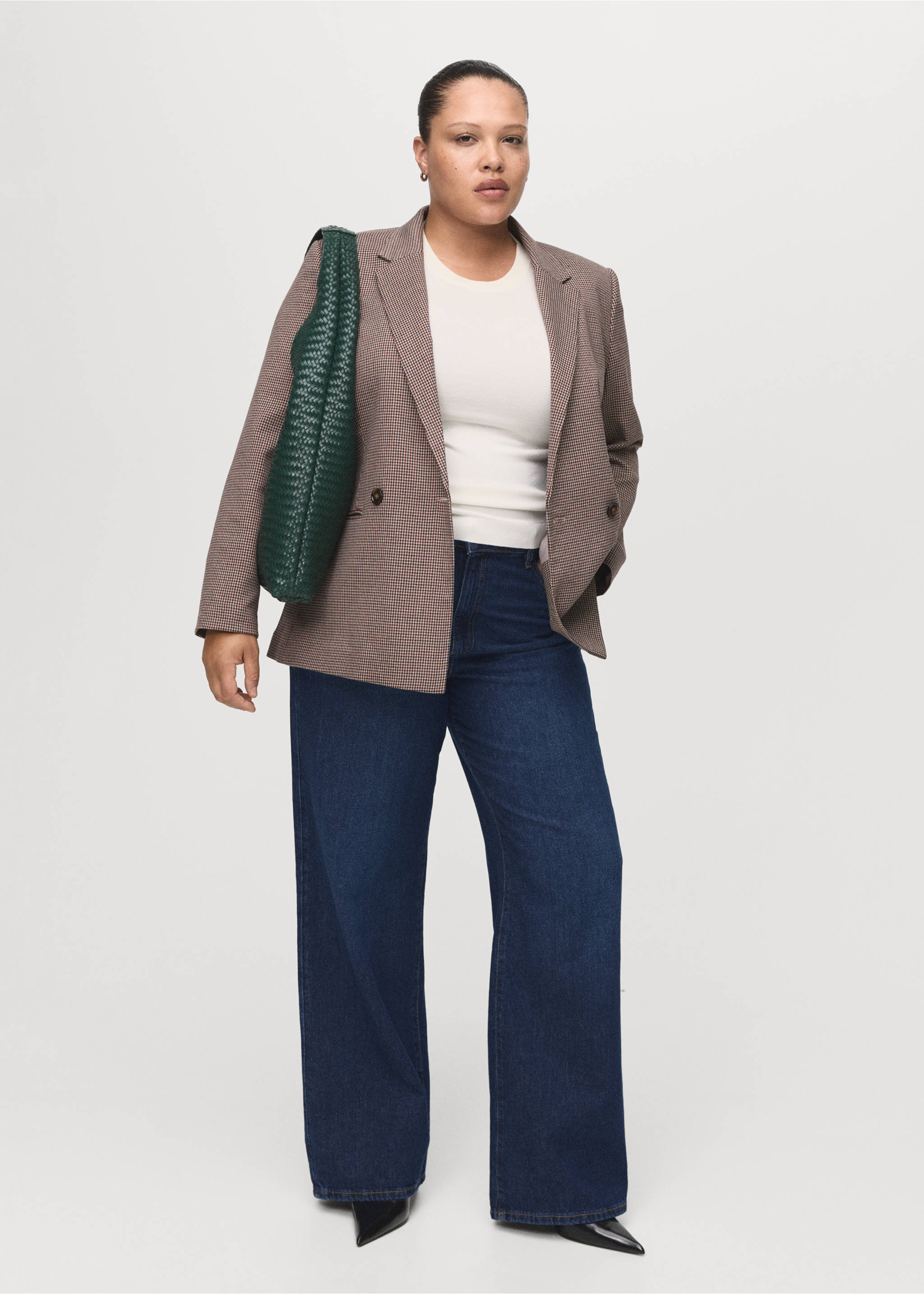 Danila high-waisted wide leg jeans - Details of the article 3, Dark Blue. Ref: 27021203-00.