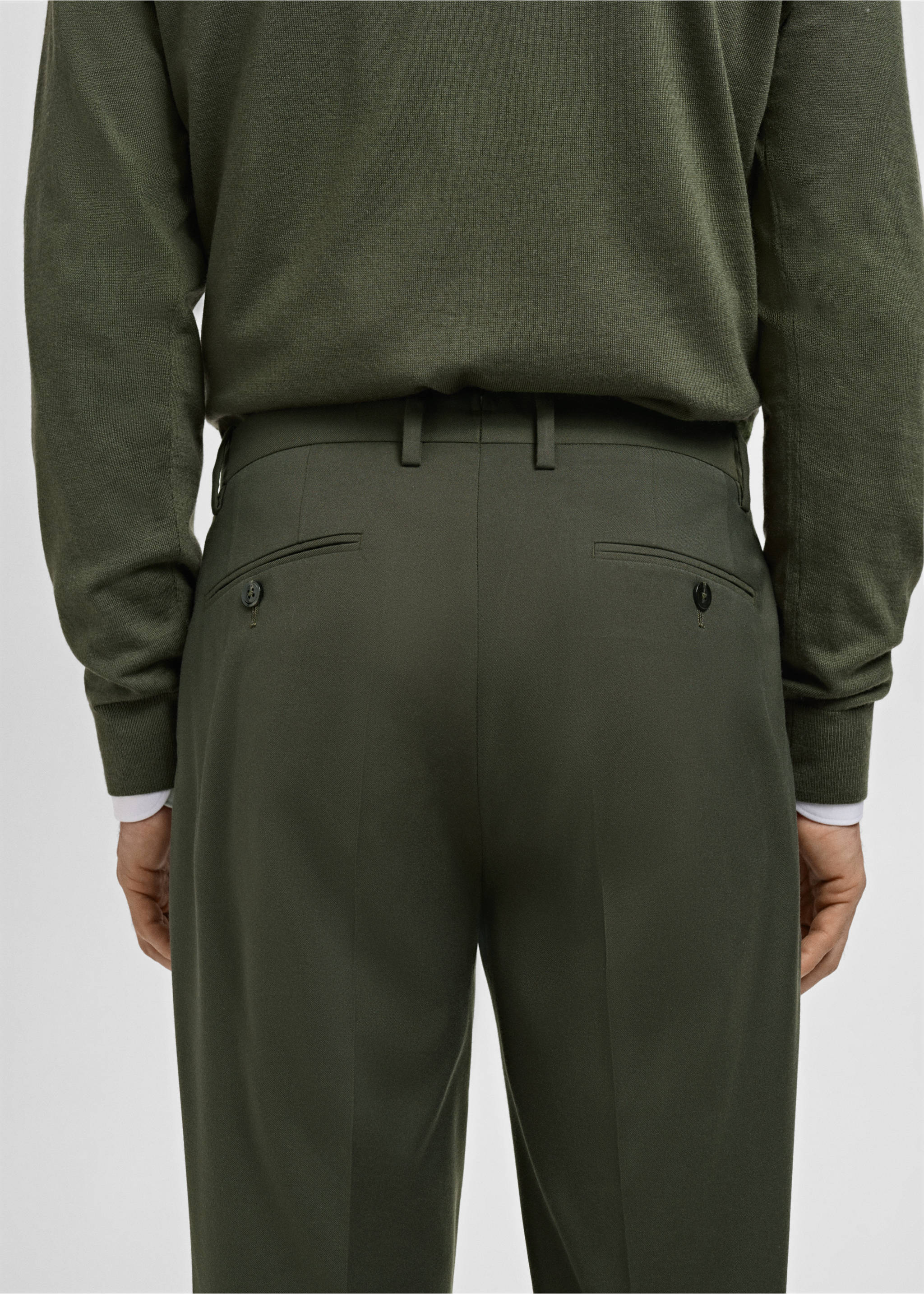 Pantalón traje Milán slim fit - Detalle del artículo 6, Khaki. Ref: 27021206-00.