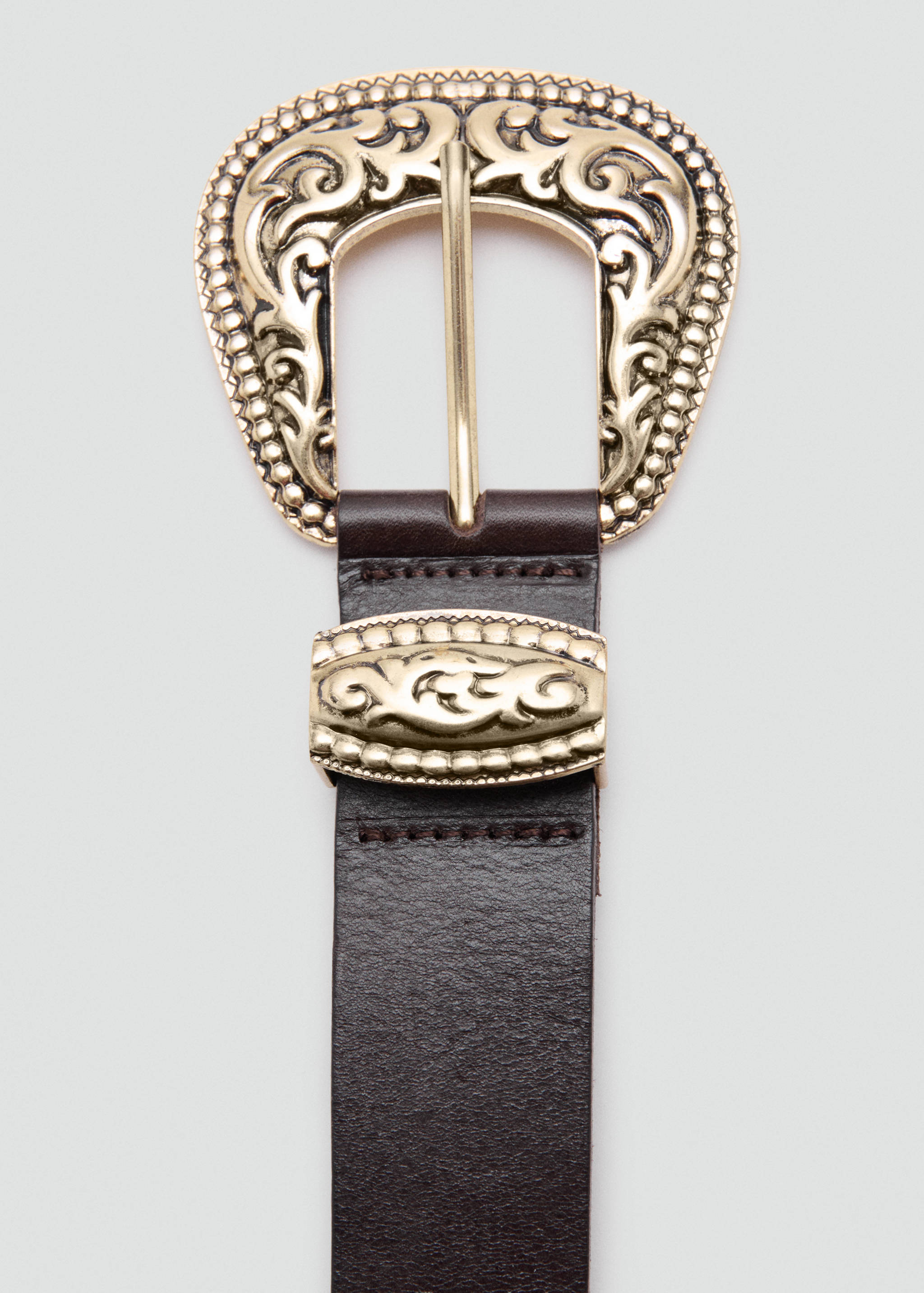 Engraved buckle leather belt - Details of the article 1