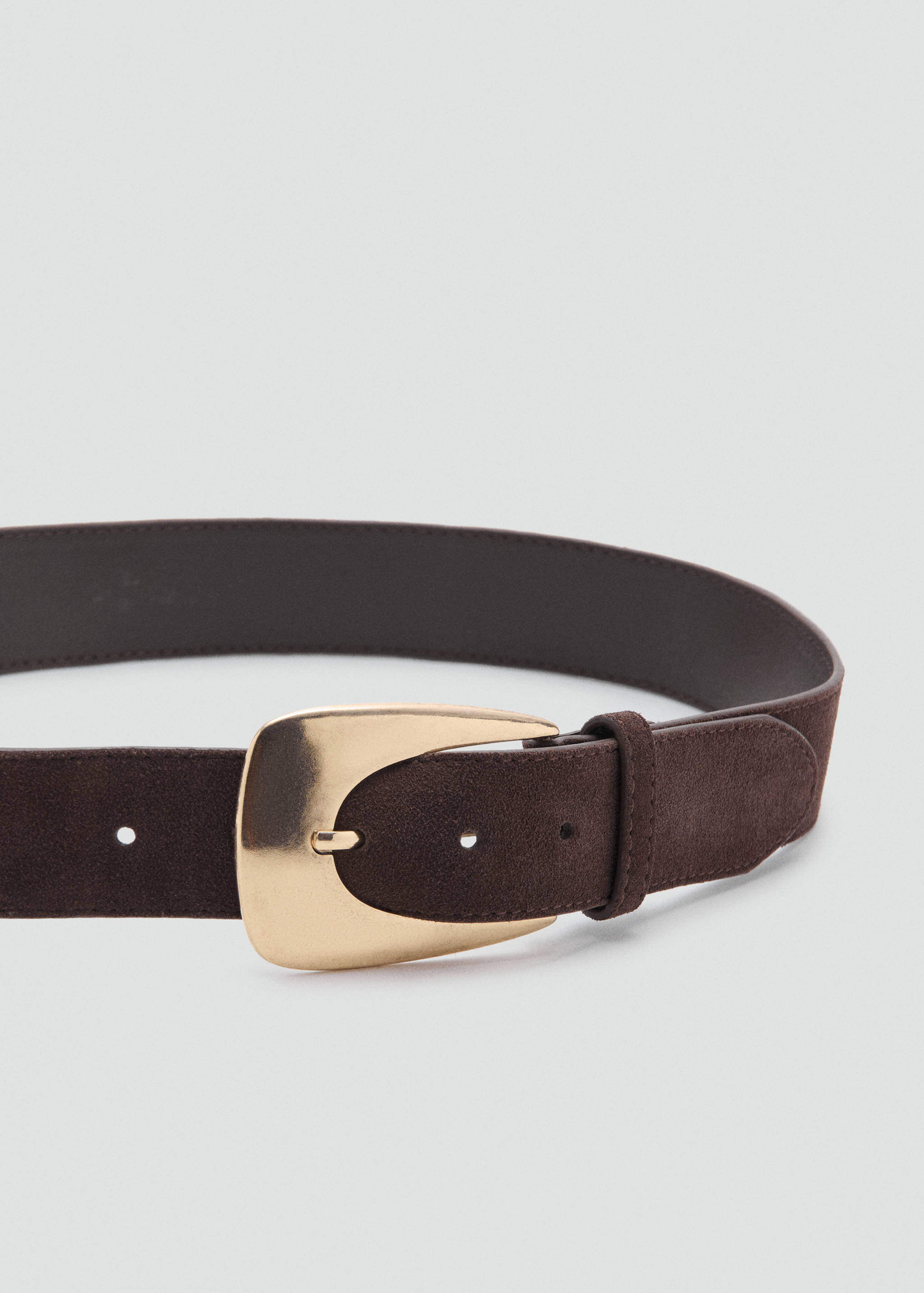 Suede belt with maxi buckle - Medium plane