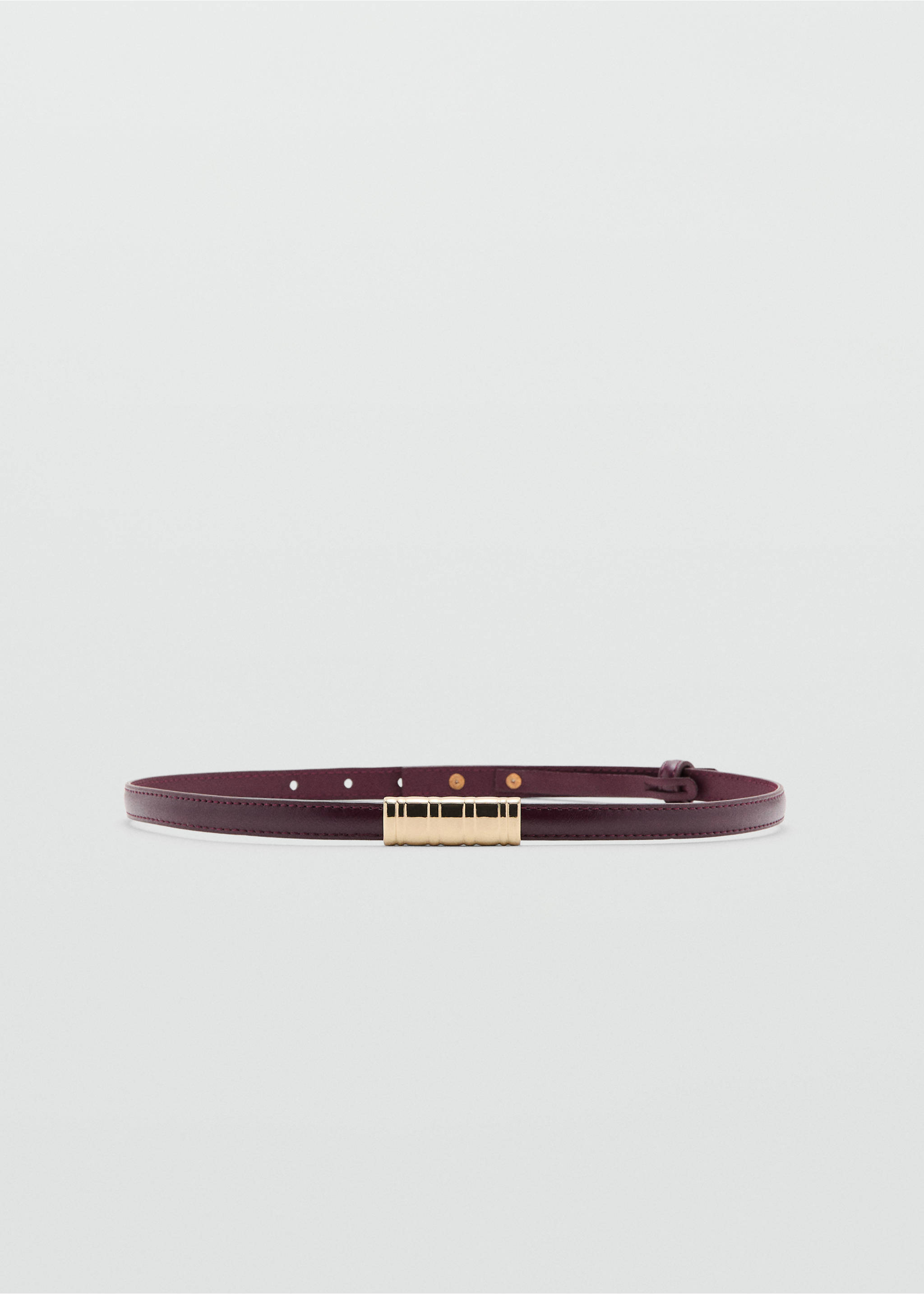 Thin belt with metal detail - Article without model, Burgundy. Ref: 27021215-00.